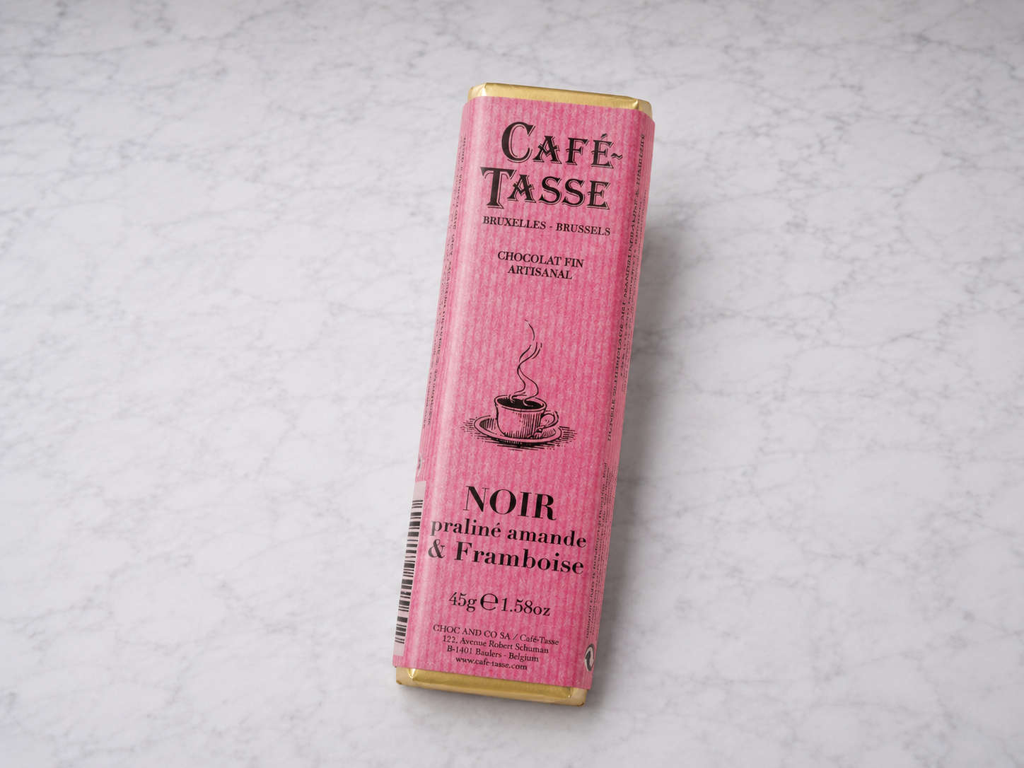 Bâtons noir praliné framboise 45g