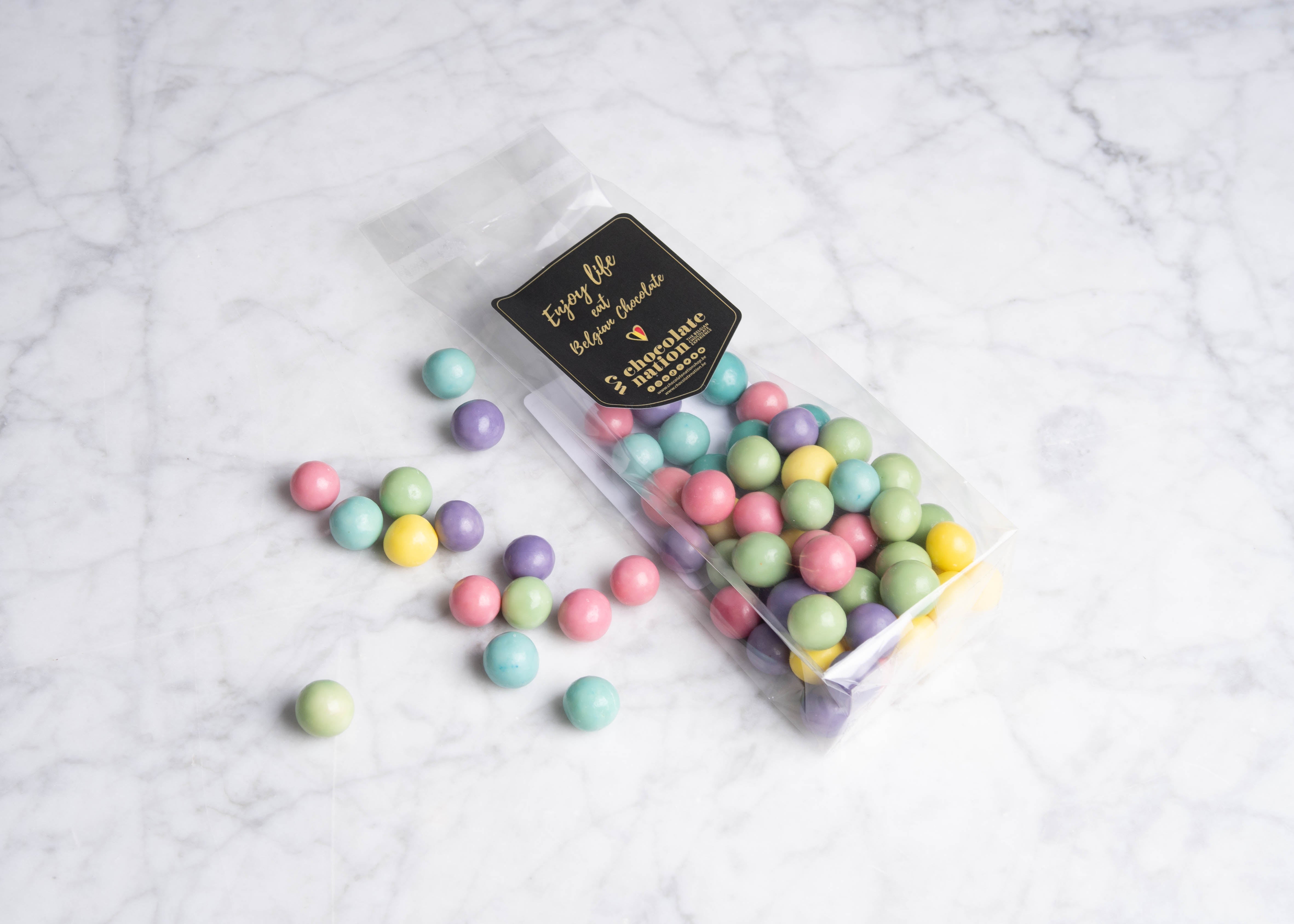 Zakje chocolade biscuit knikkers 100gr