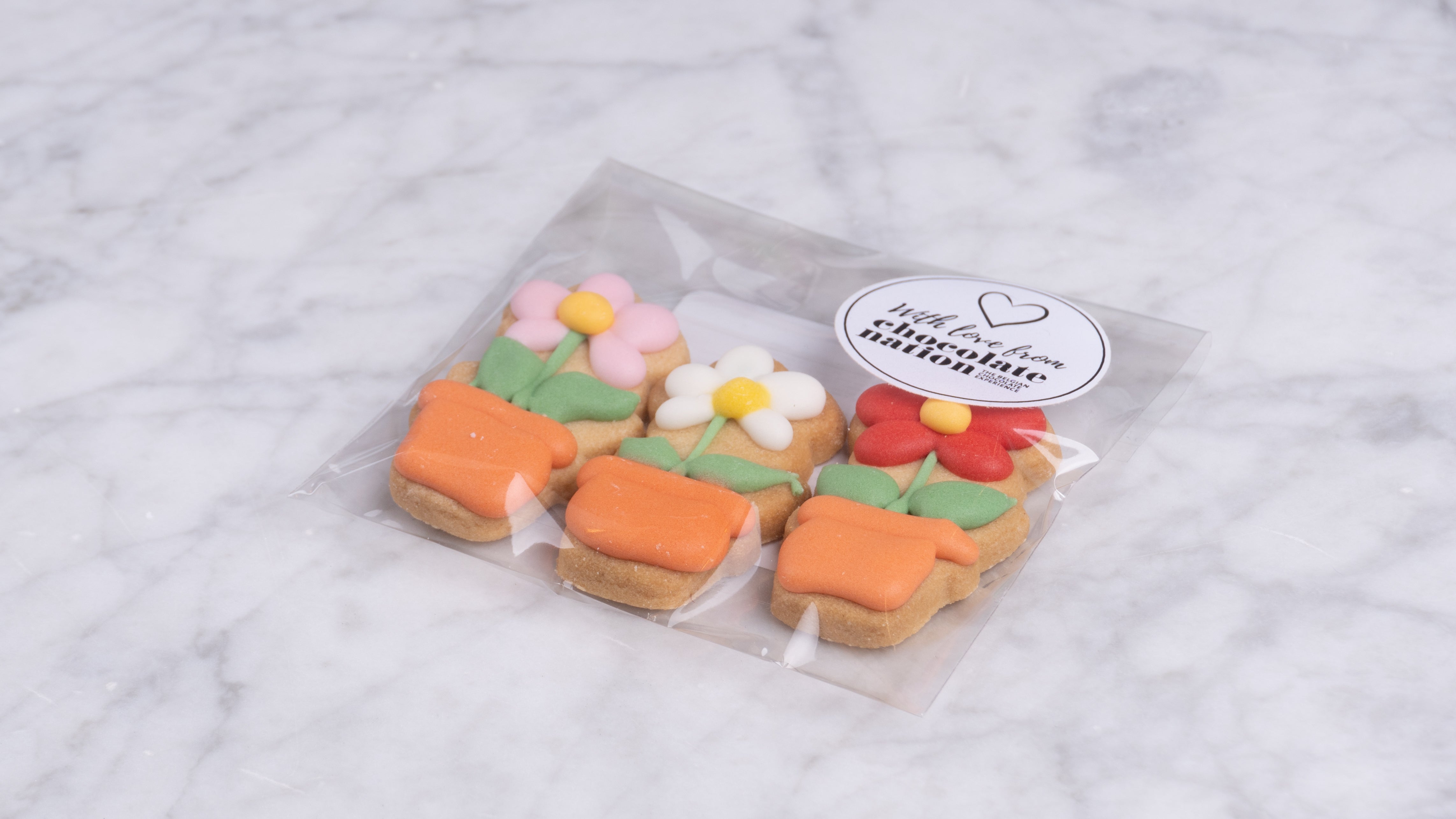 Artisanaal assortiment koekjes lente bloemen