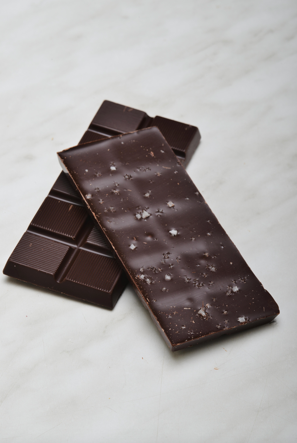 Chocoladereep met topping: zeezout - pure chocolade 45g