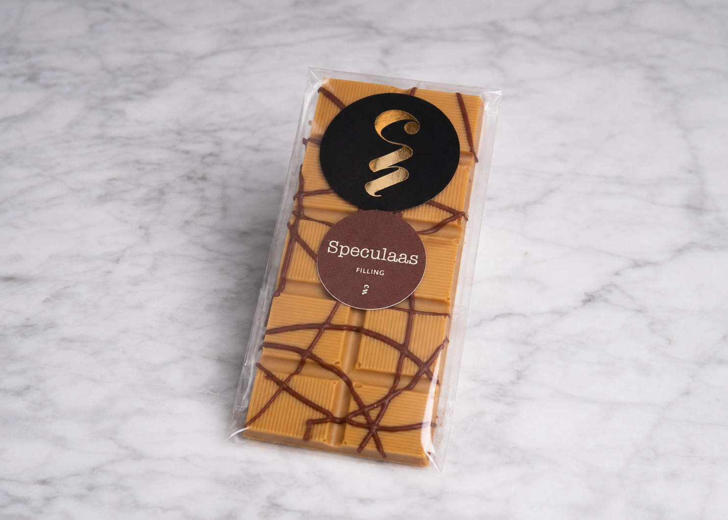 Gevulde chocoladereep: Speculaas - Gold chocolade