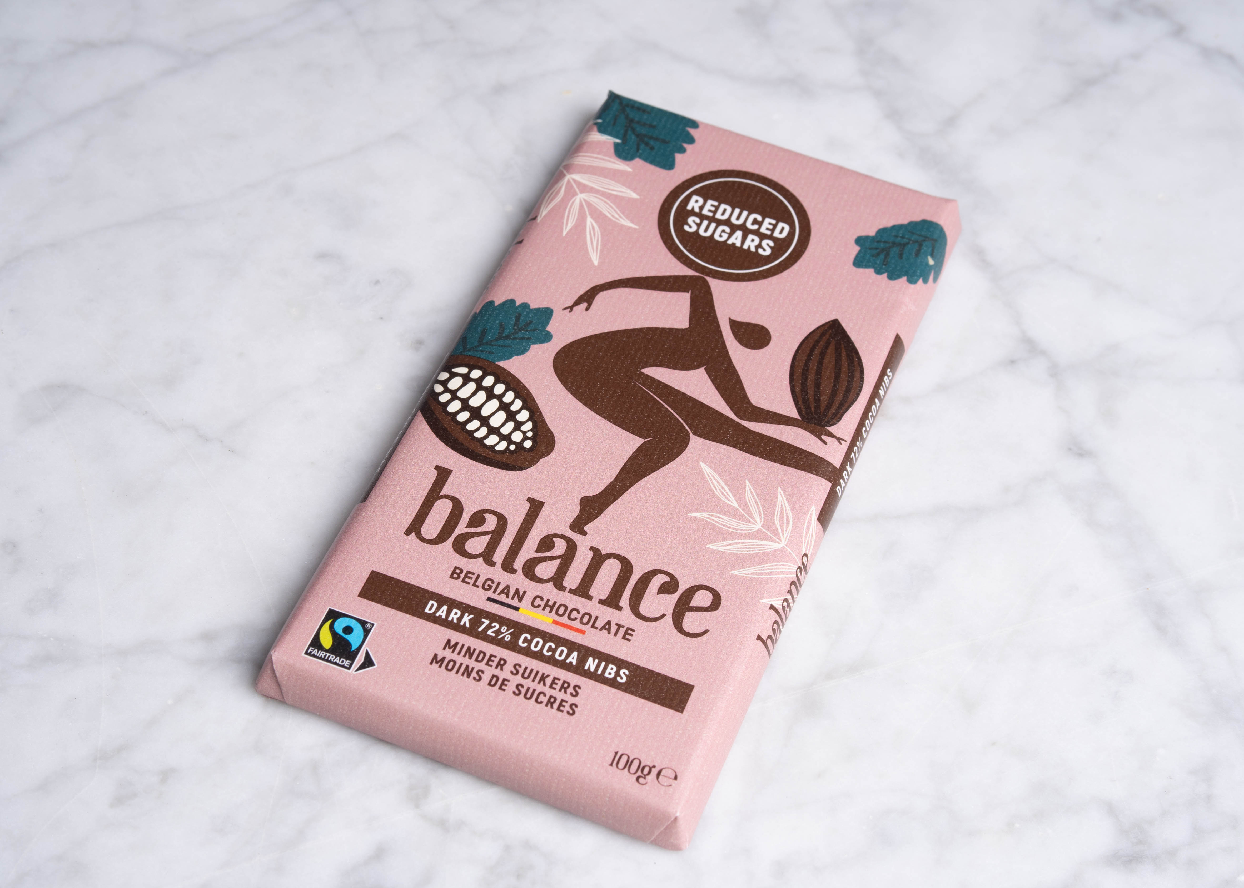 Tablet Pure chocolade 72% + Nibs 100g