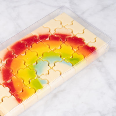 Regenboog chocolade puzzelreep