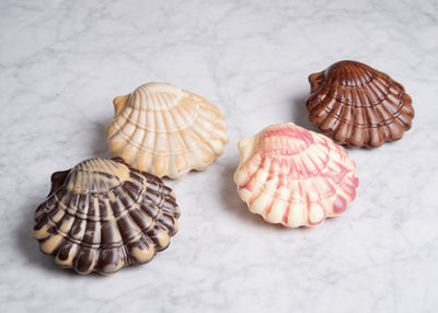 Chocolade schelp - witte & ruby chocolade