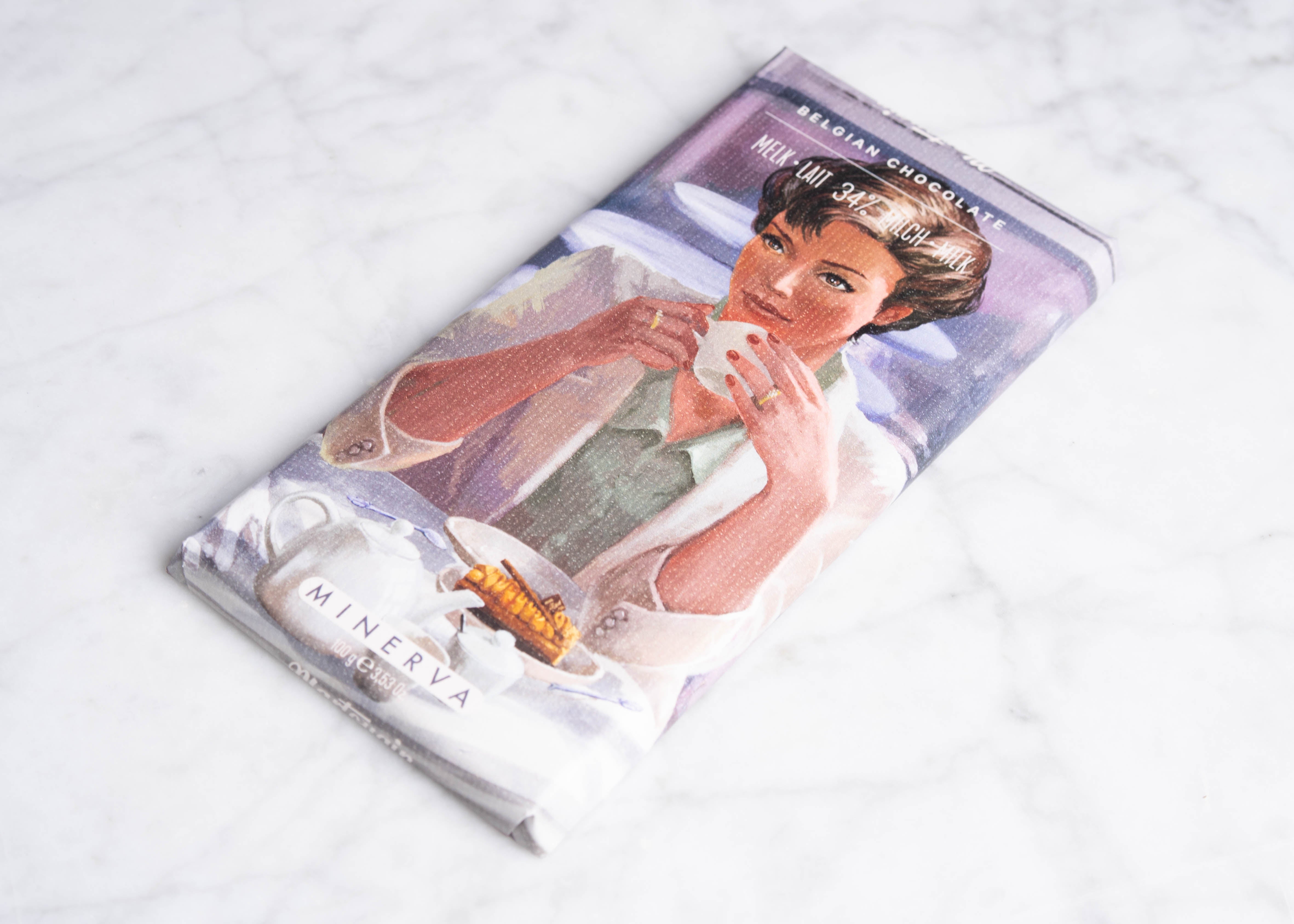 Minerva melkchocoladereep dame met koffie