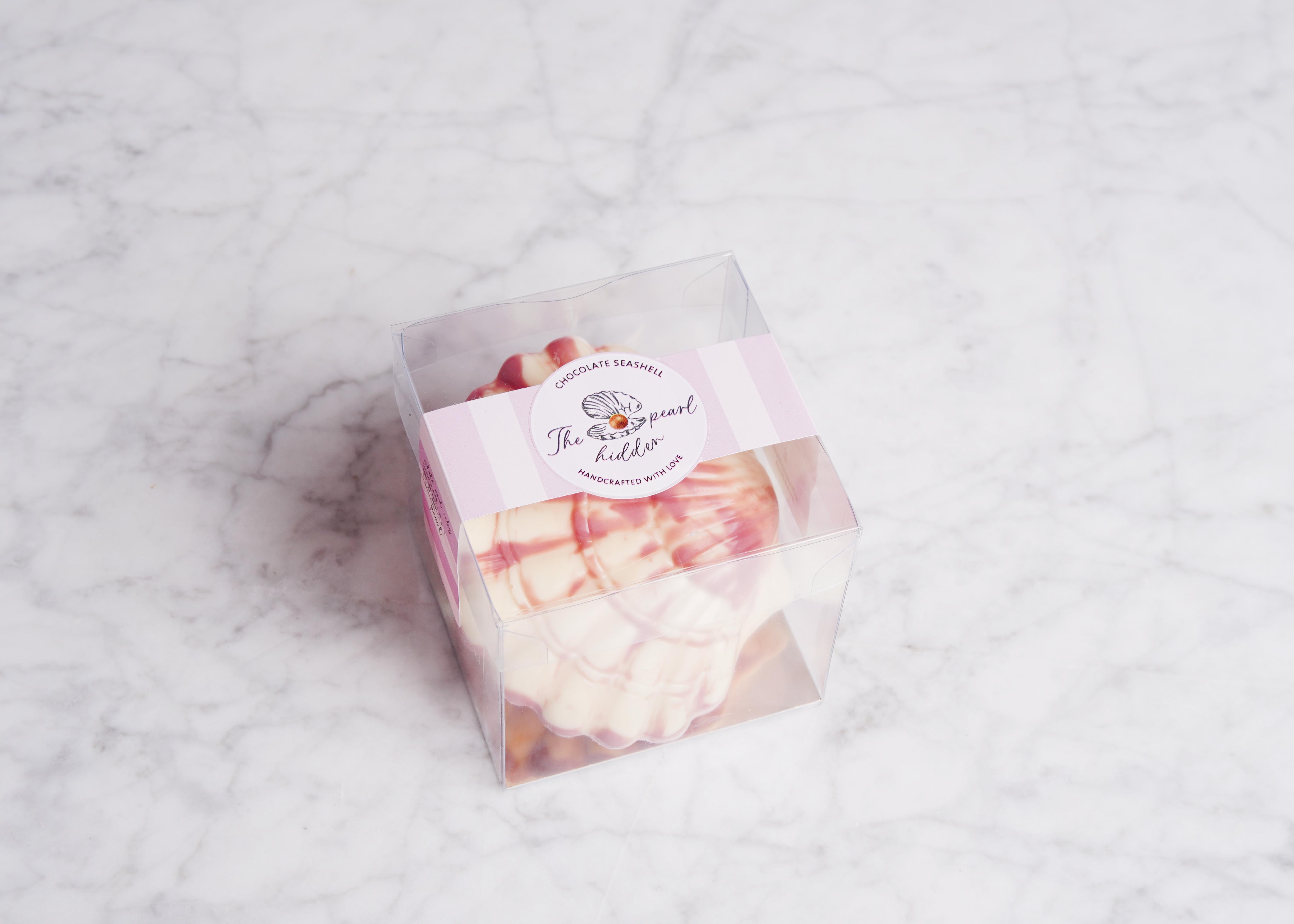 Chocolade schelp - witte & ruby chocolade
