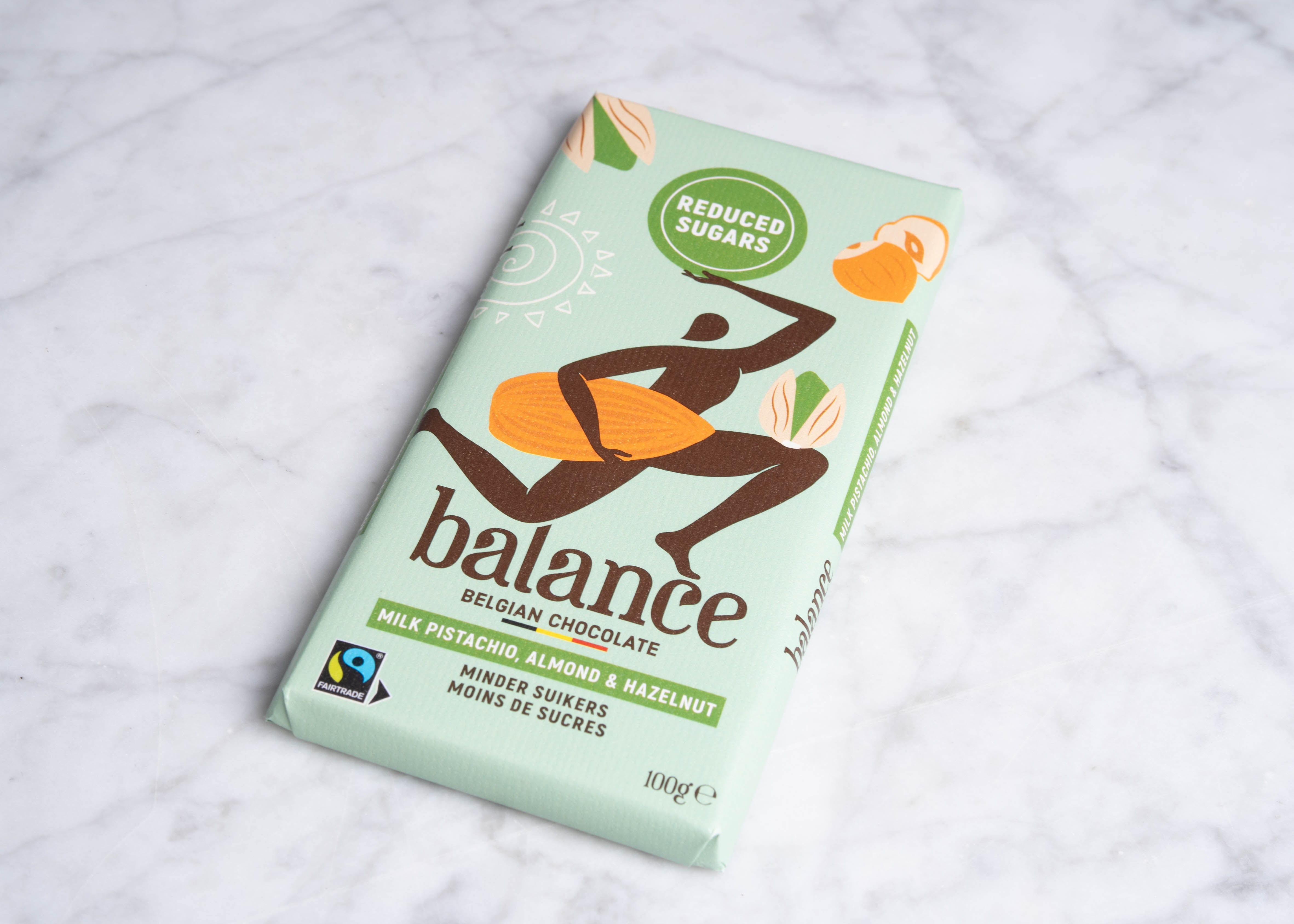 Tablet Melkchocolade pistache, amandel en hazelnoot 100g