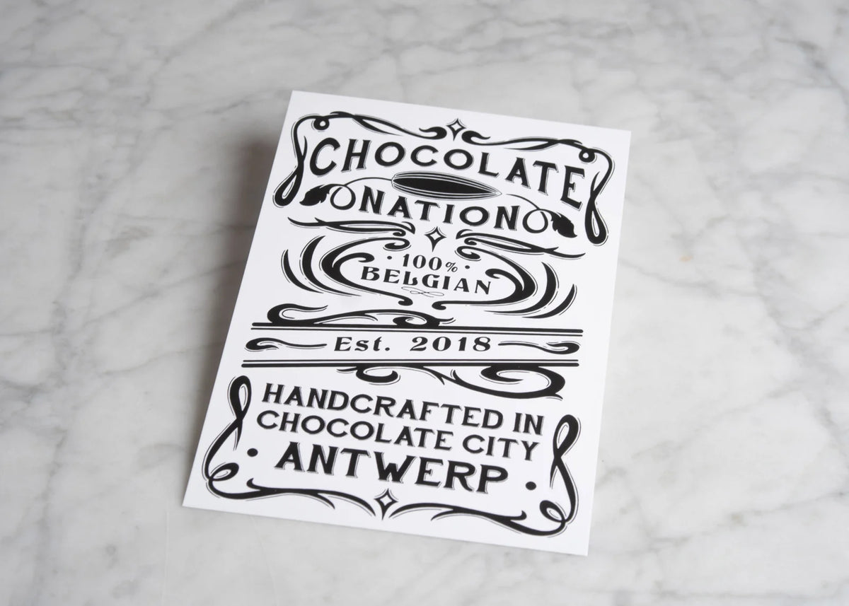 Postkaart Chocolate Nation, handcrafted in Chocolate City Antwerp-Chocolate Nation-Chocolate Nation