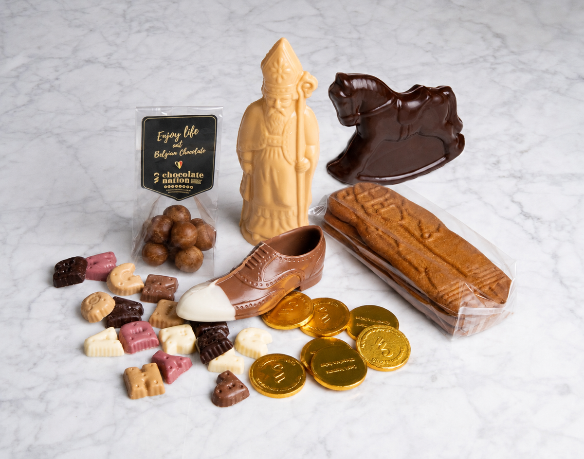 Sinterklaaspakket 10 met Gold Sinterklaas en puur hobbelpaardje-Chocolate Nation-Chocolate Nation