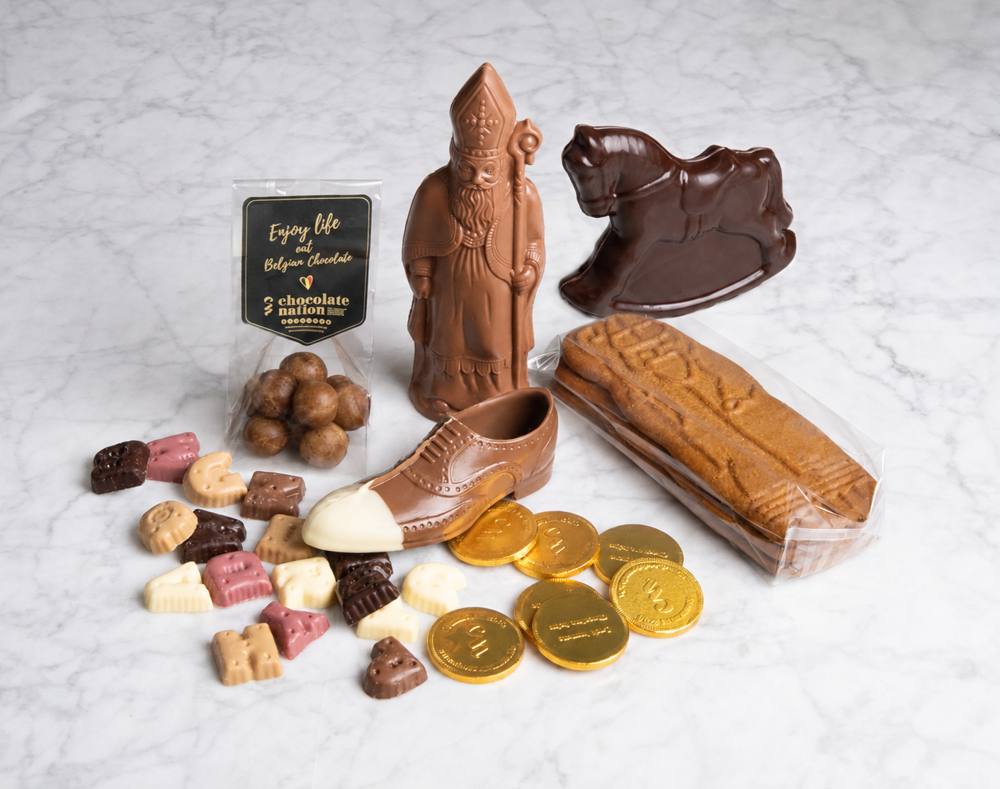 Sinterklaaspakket 10 met melk Sinterklaas en puur hobbelpaardje