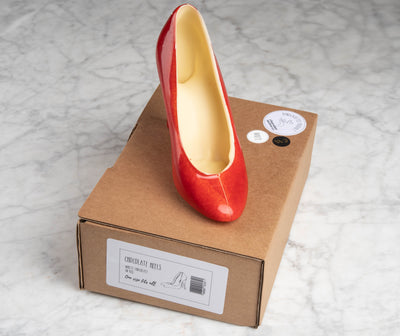 Pumps witte chocolade met rood