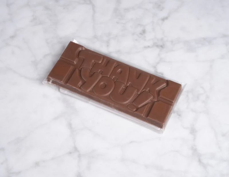 Chocoladereep met quote: Thank you - Melk chocolade 45g