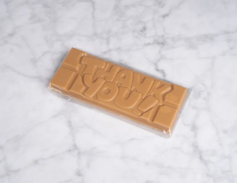 Chocoladereep met quote: Thank you - Gold chocolade 45g
