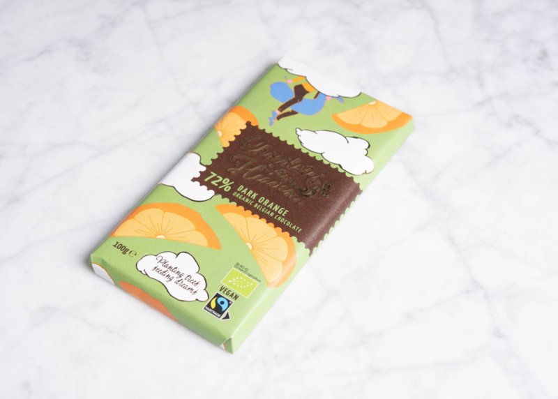 Pure chocoladereep 72% sinaas 100g