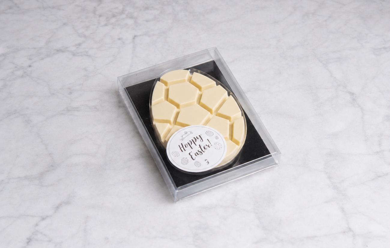 Paasei witte chocoladereep