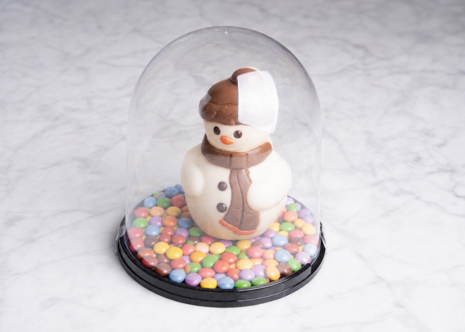 Sneeuwpop witte chocolade smartiemix