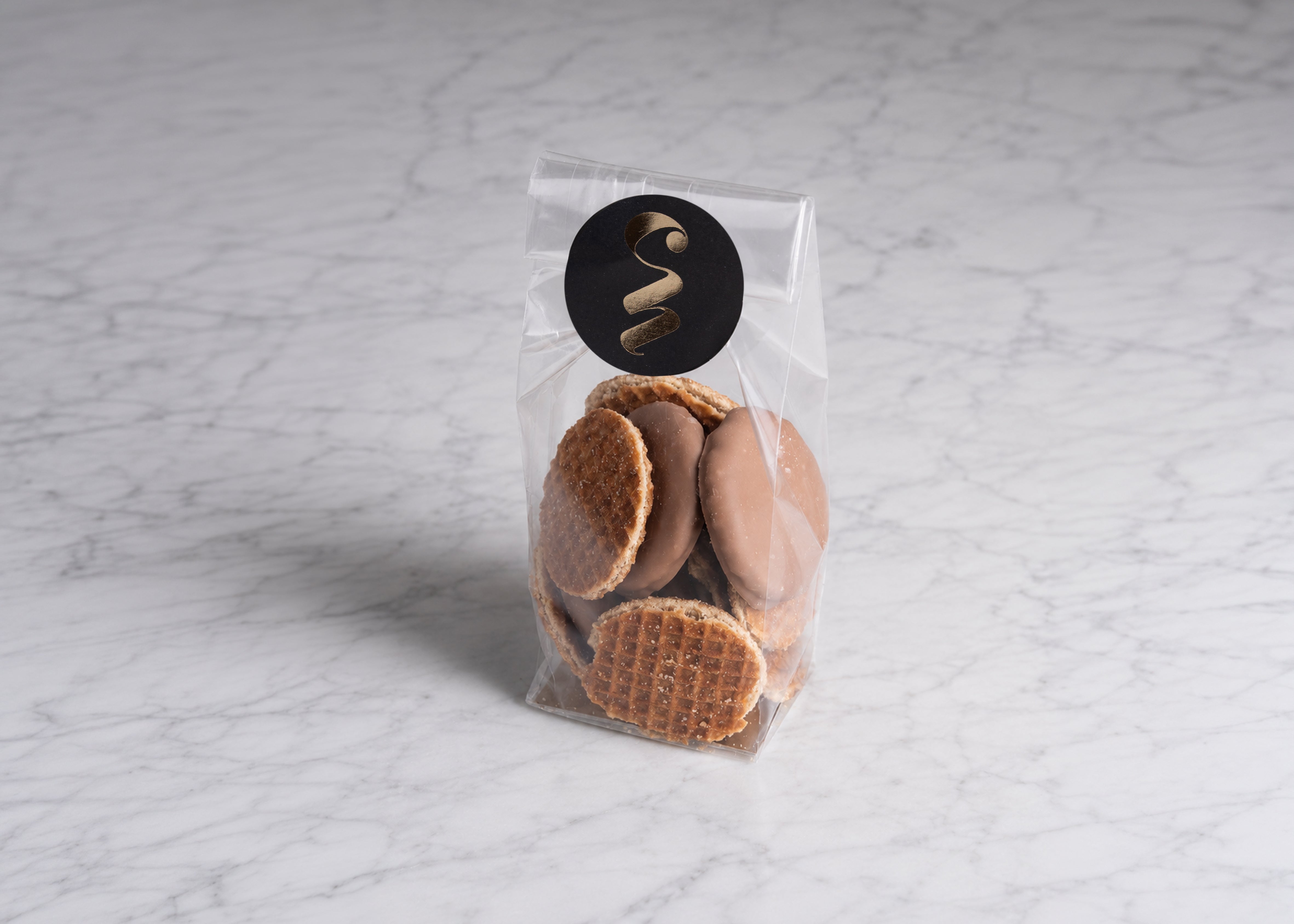 Zakje stroopwafels met chocolade 150g